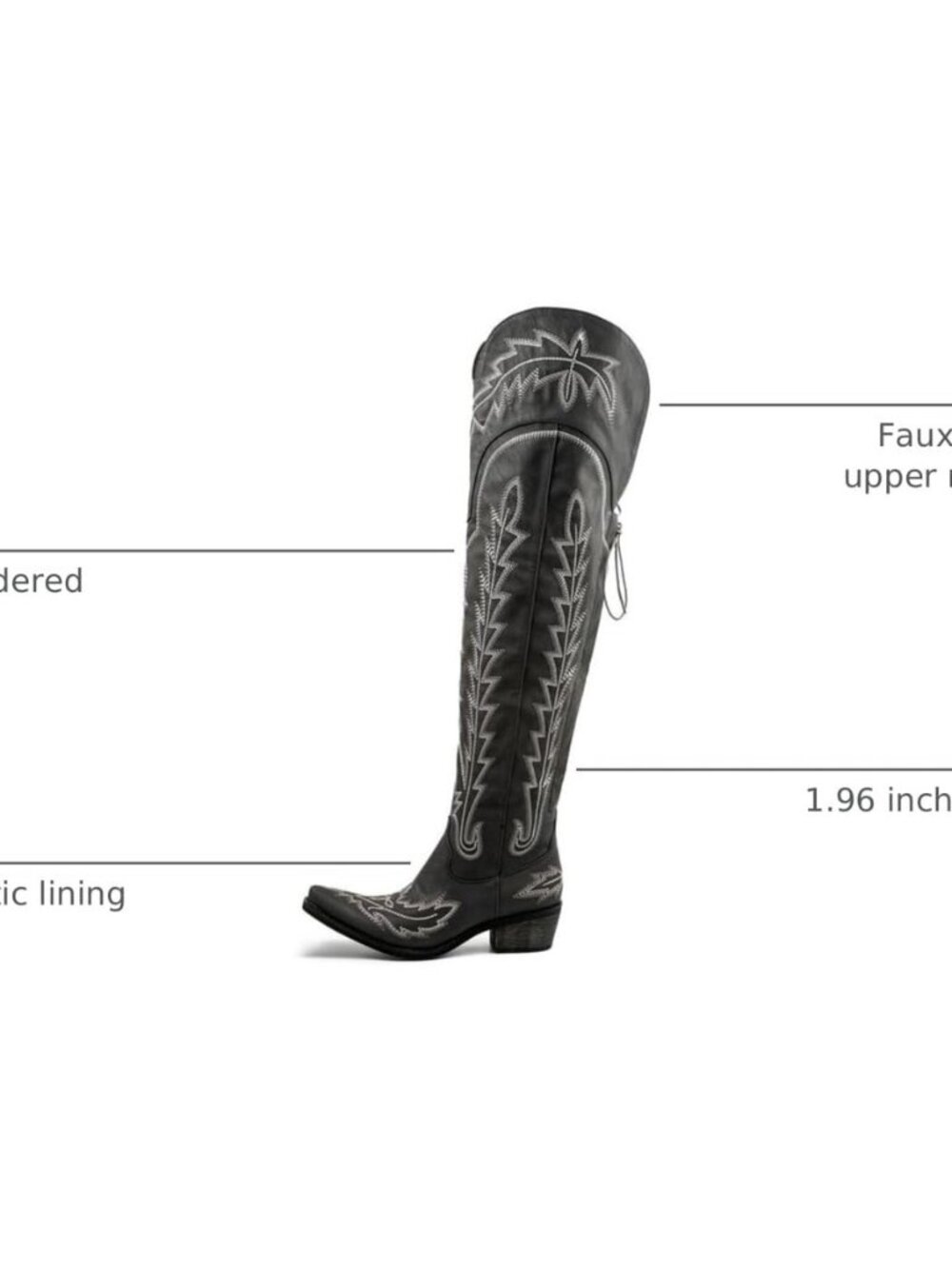 Cowboy Boots for Women Thigh High Cowgirl Boots Wide Calf Western Embroidered